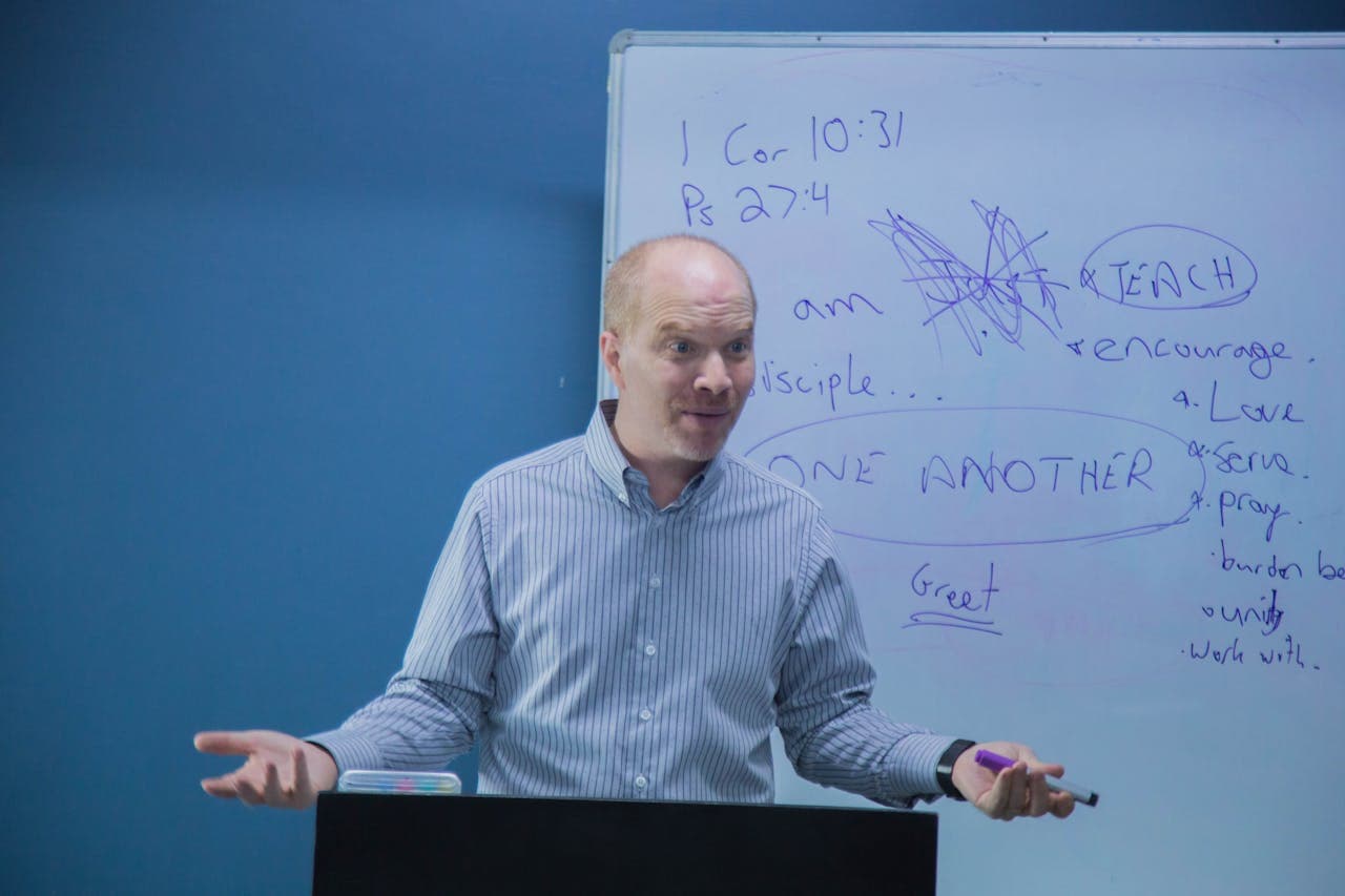 Expert instructor teaching class